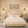 Vintage Bulb Light Glass Wall Sconce Blue Bedroom Light N A