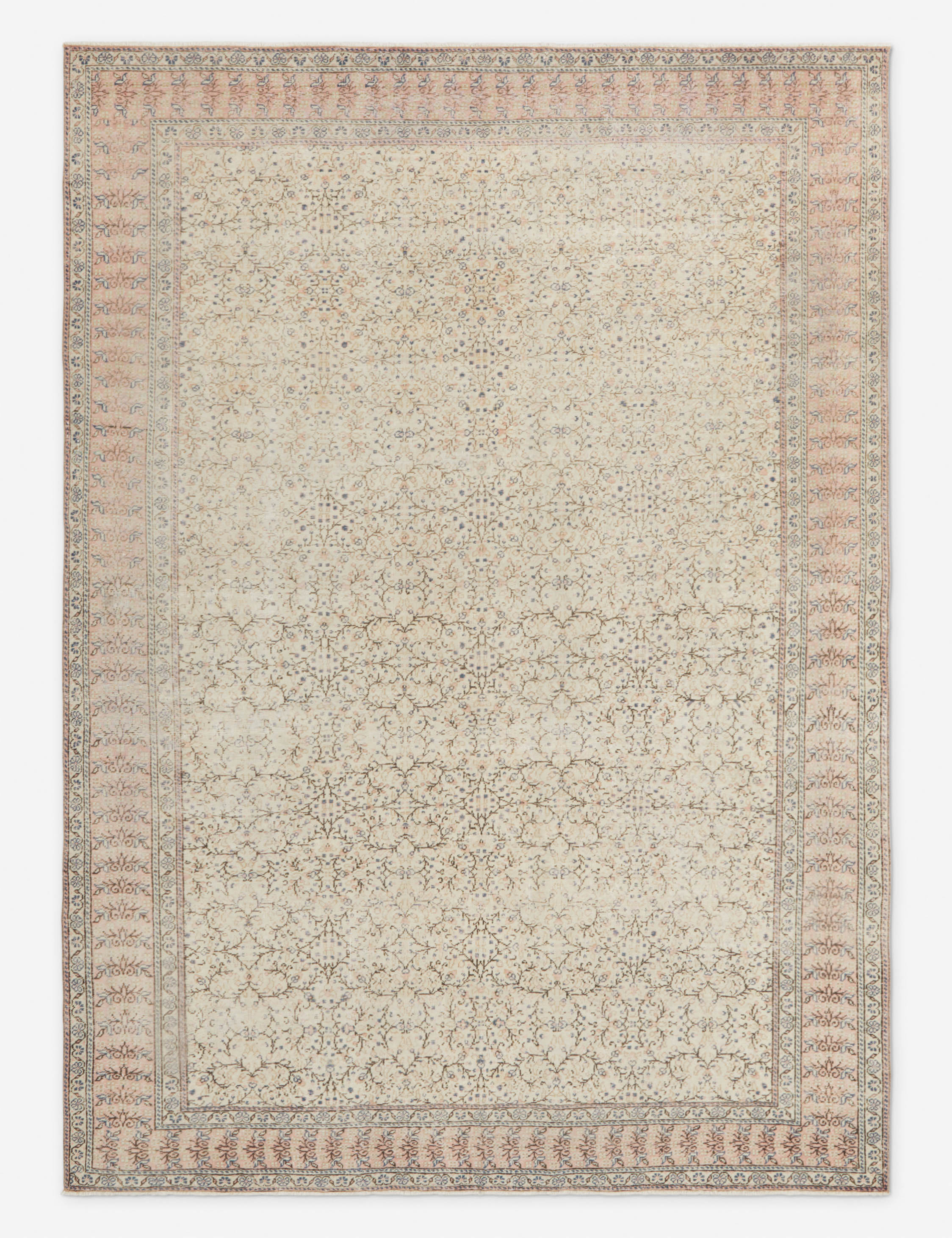 Vintage Turkish Hand-Knotted Wool Rug No. 299, 6'5in x 9'3in