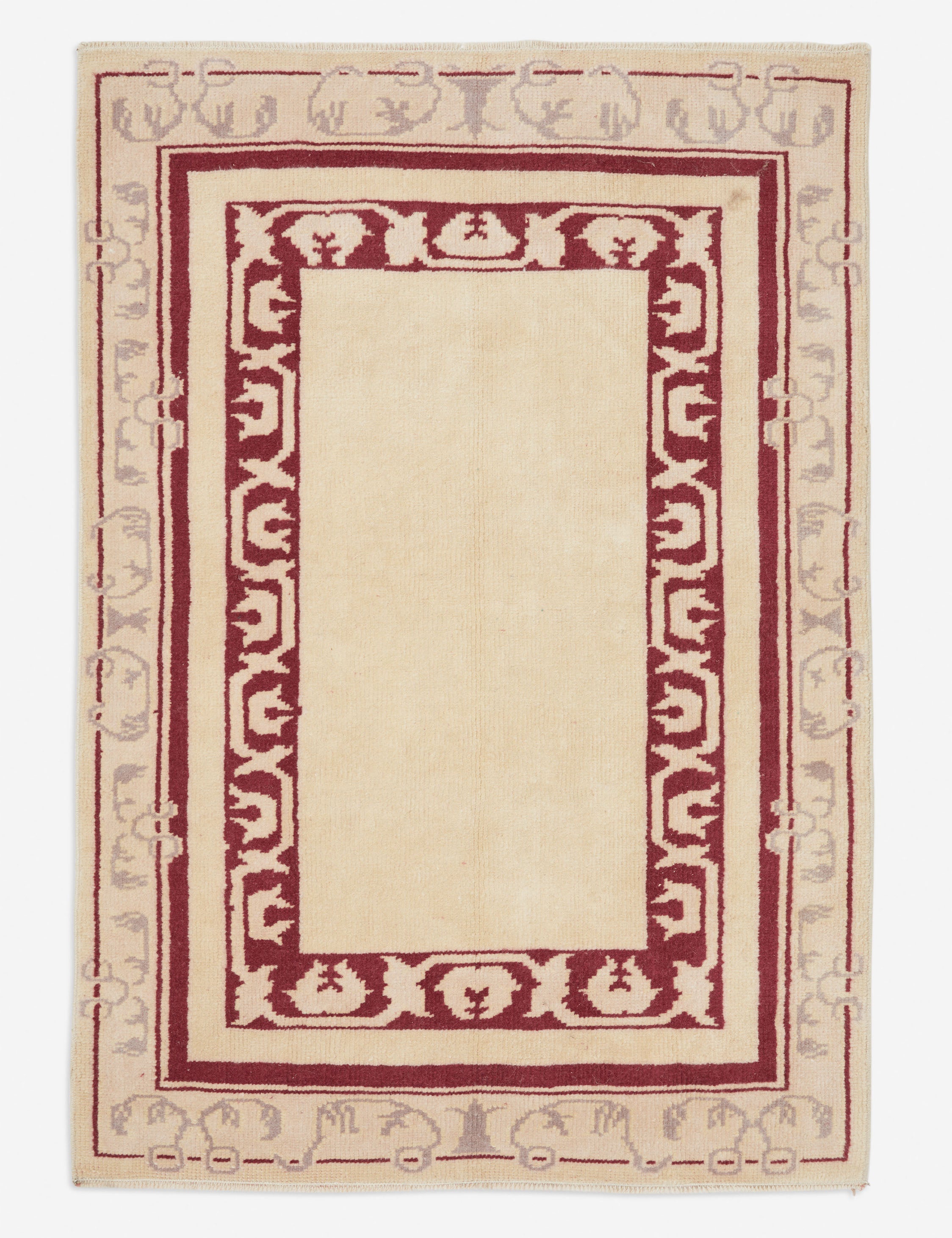 Vintage Turkish Hand-Knotted Wool Rug No. 256, 2'9in x 4'