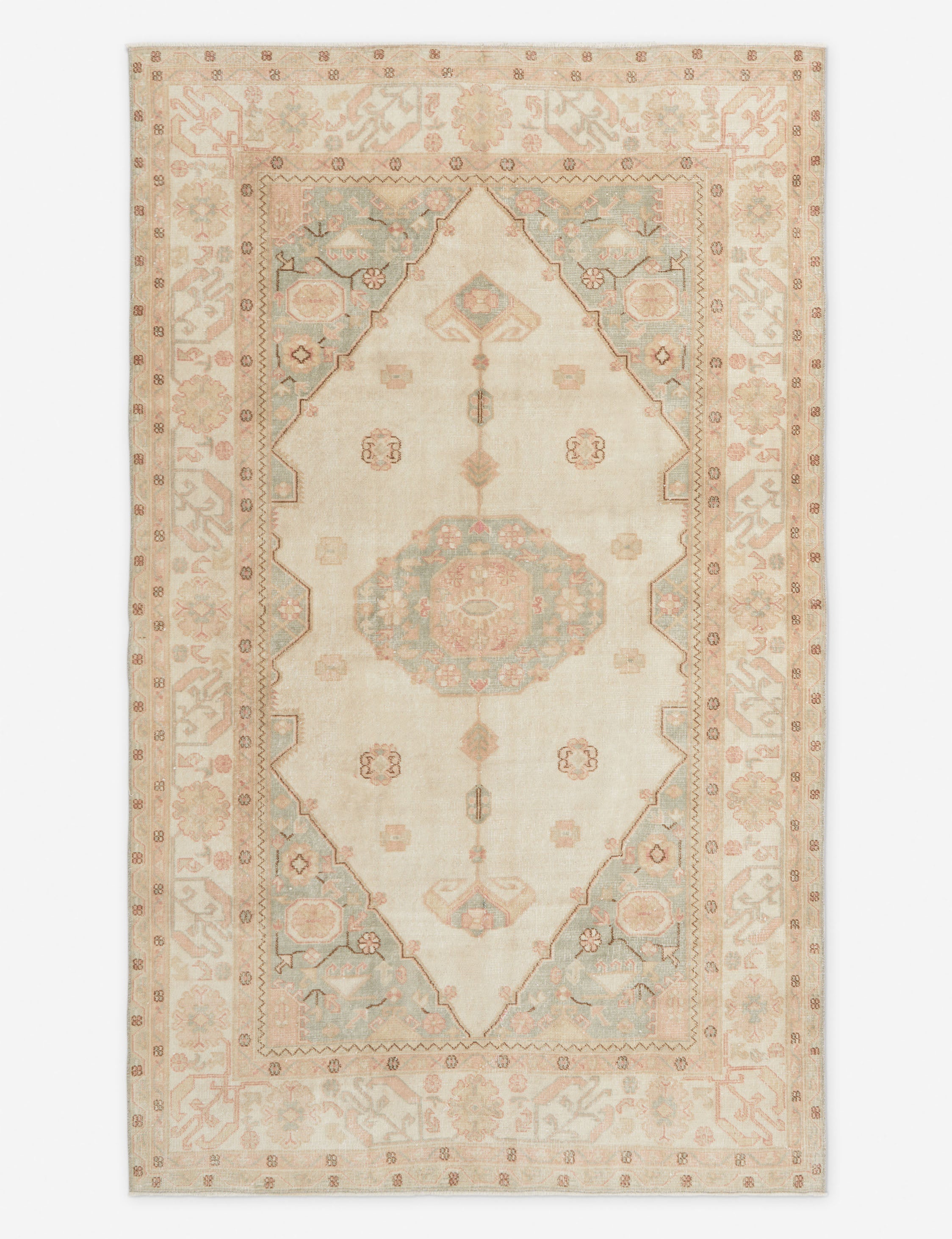 Vintage Turkish Hand-Knotted Wool Rug No. 303, 6'5in x 10'7in