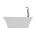 Vinter White Freestanding Acrylic Flatbottom Soaking Bathtub With Chrome Hardware And Lago Tub Filler