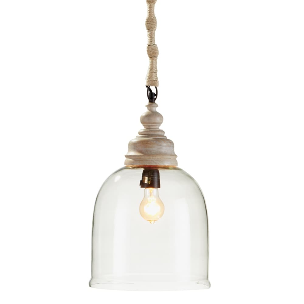 Vintners 17 Inch Cloche Pendant Whitewash Finish