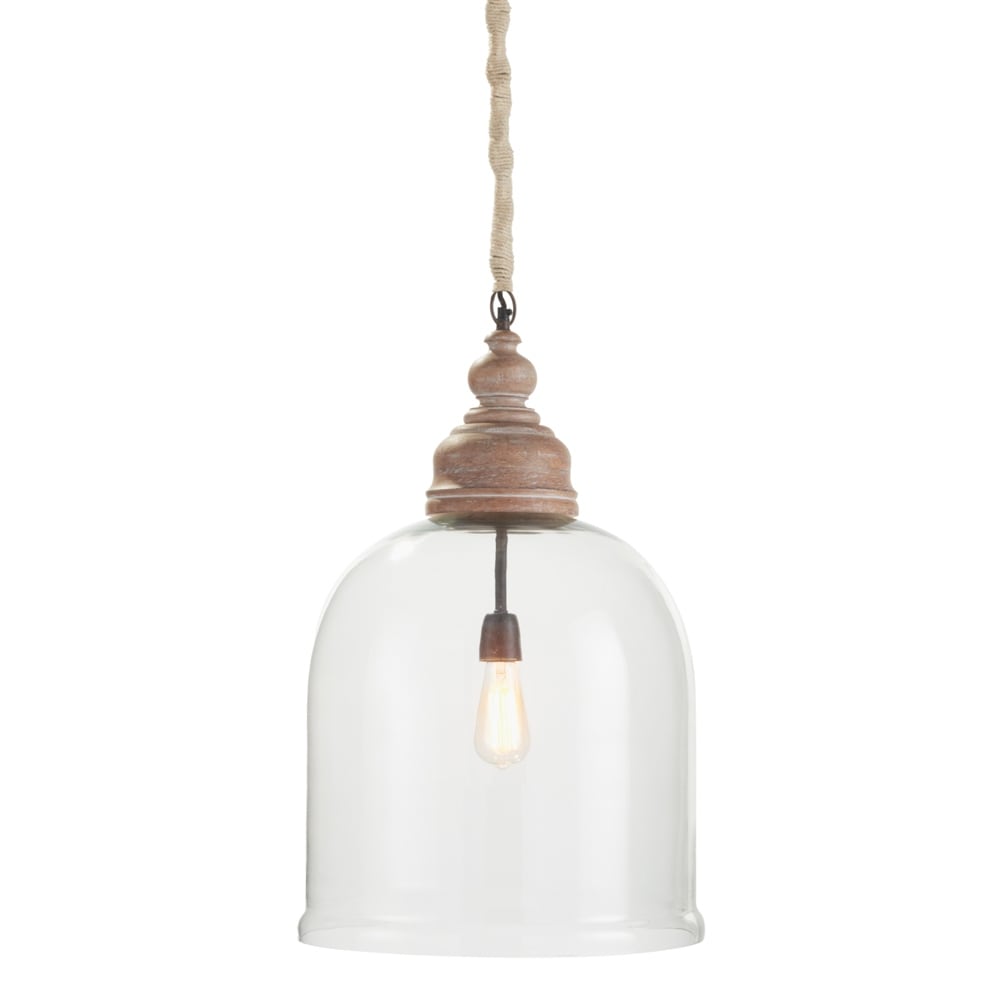 Vintners 26 Inch Cloche Pendant Whitewash Finish