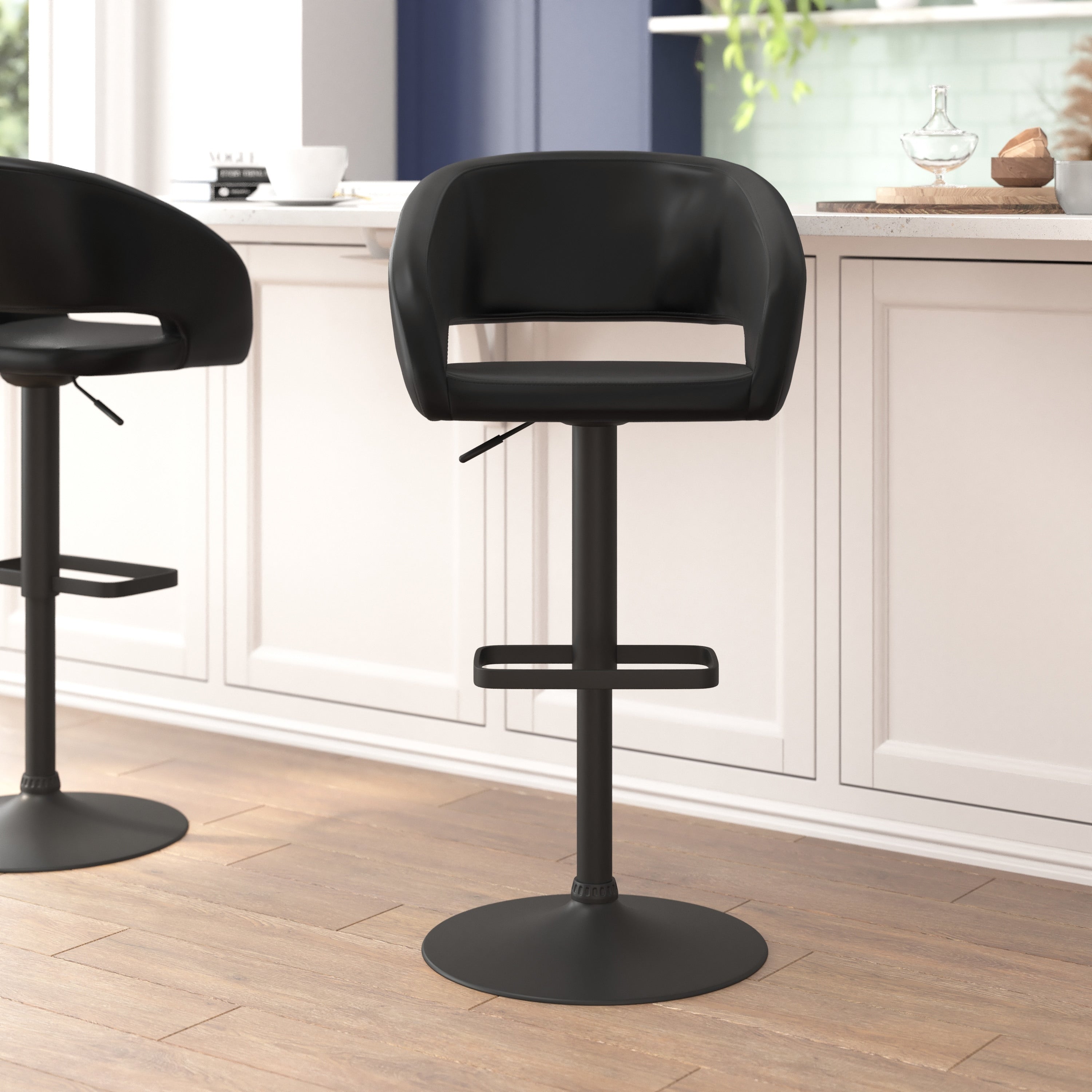 Porch Den Firefly Lane Chrome Base Adjustable Height Bar Stool