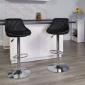 2 Pk. Contemporary Vinyl Bucket Seat Adjustable Height Barstool With Chrome Base