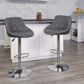 Porch Den Pearmain Vinyl Bucket Seat Chrome Base Adjustable Height Bar Stool