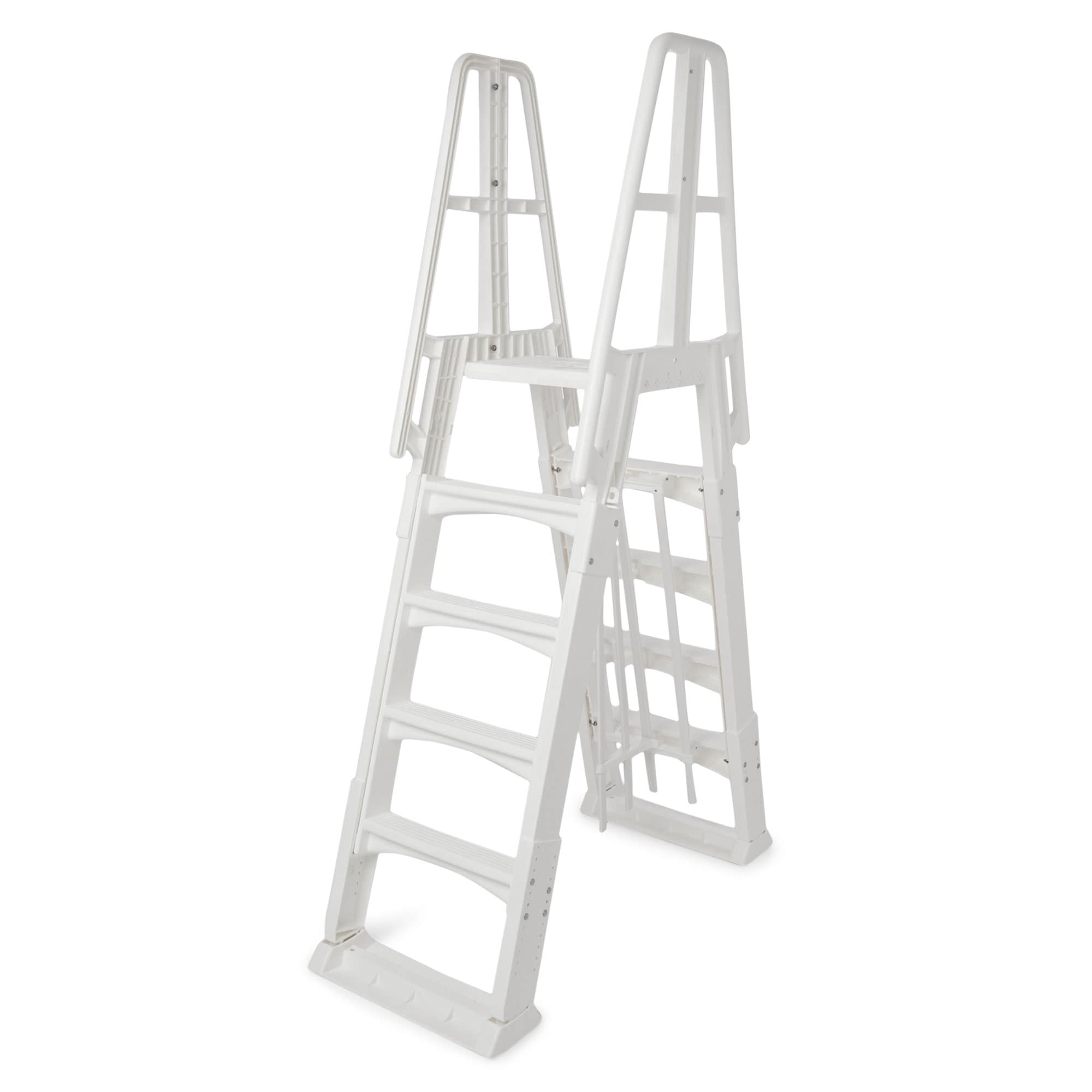 Vinylworks White Resin A Frame Ladder With Barrier