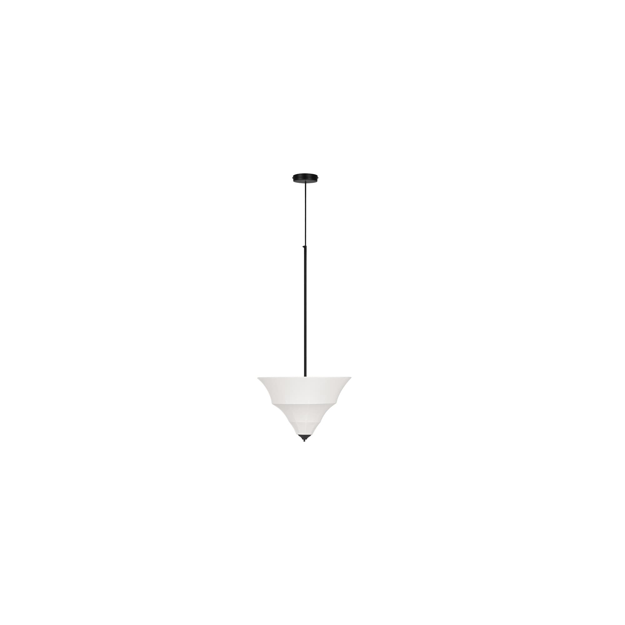 Violet Small Pendant Lamp Tiered Sheer Cotton Shade Steel Frame Art Deco Inspired Hanging Hardware Included White
