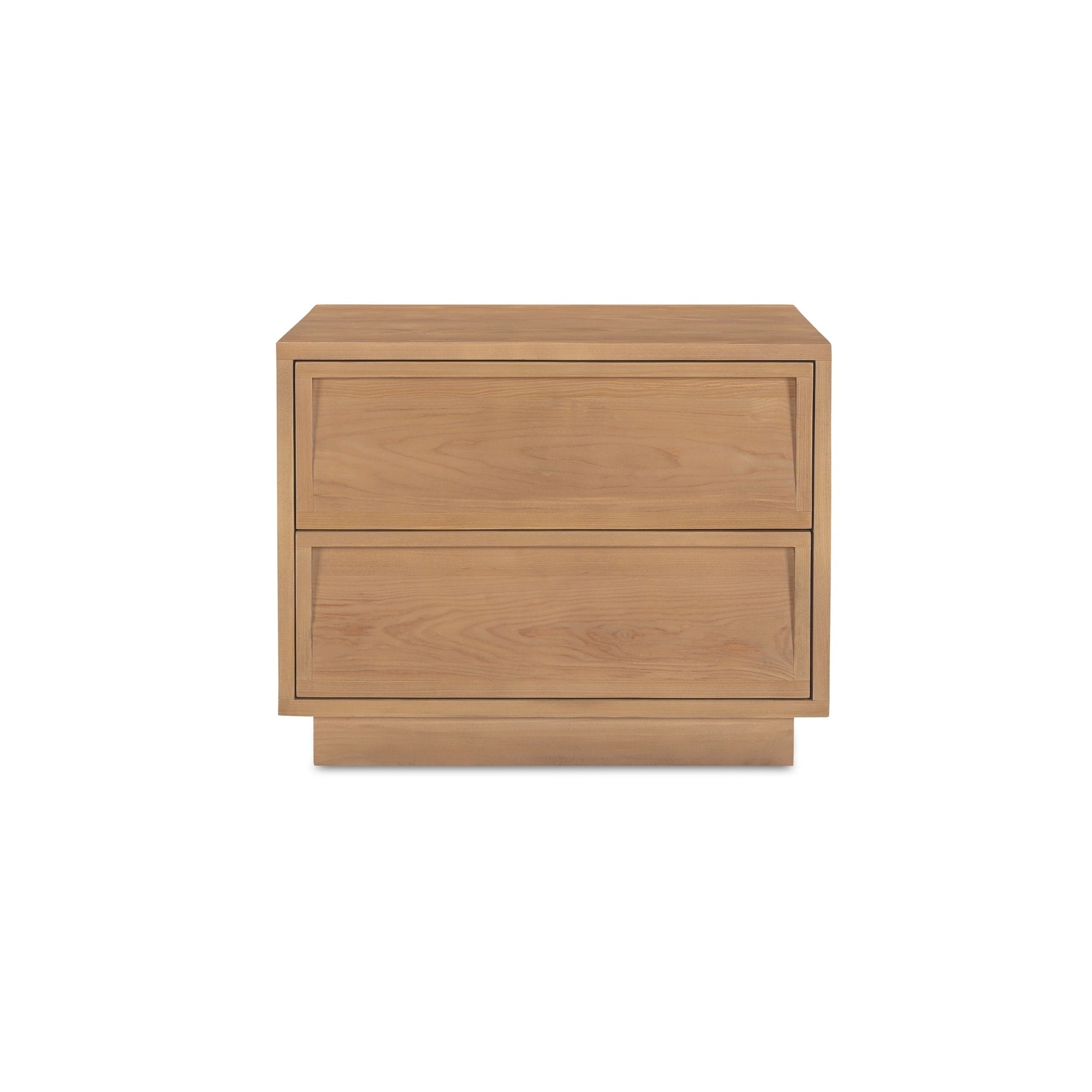Virell Nightstand Rectangular Hemlock Wood 2 Drawer Push To Open Natural
