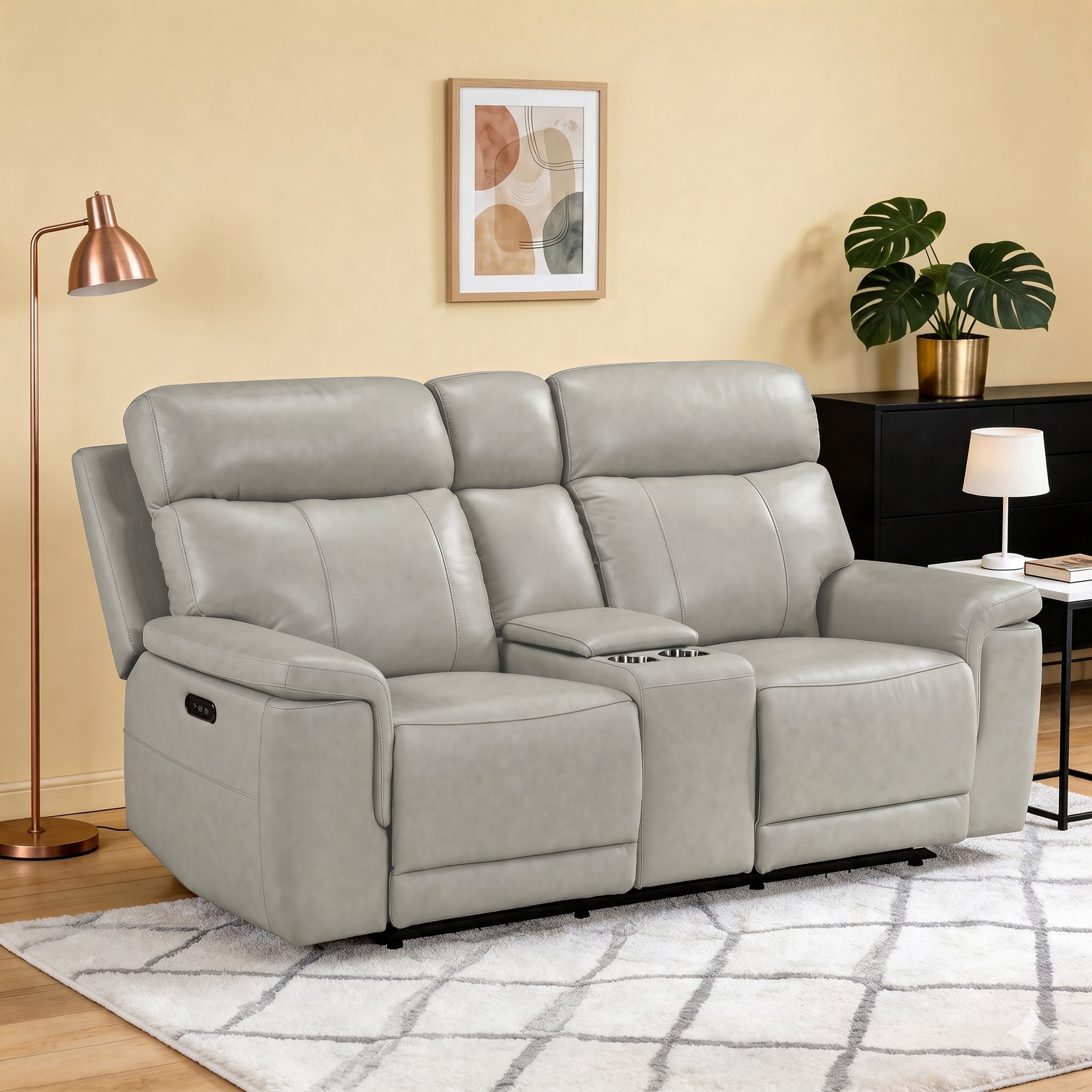 Vireo 76.5 Leather Power Double Reclining 2 Seater Loveseat