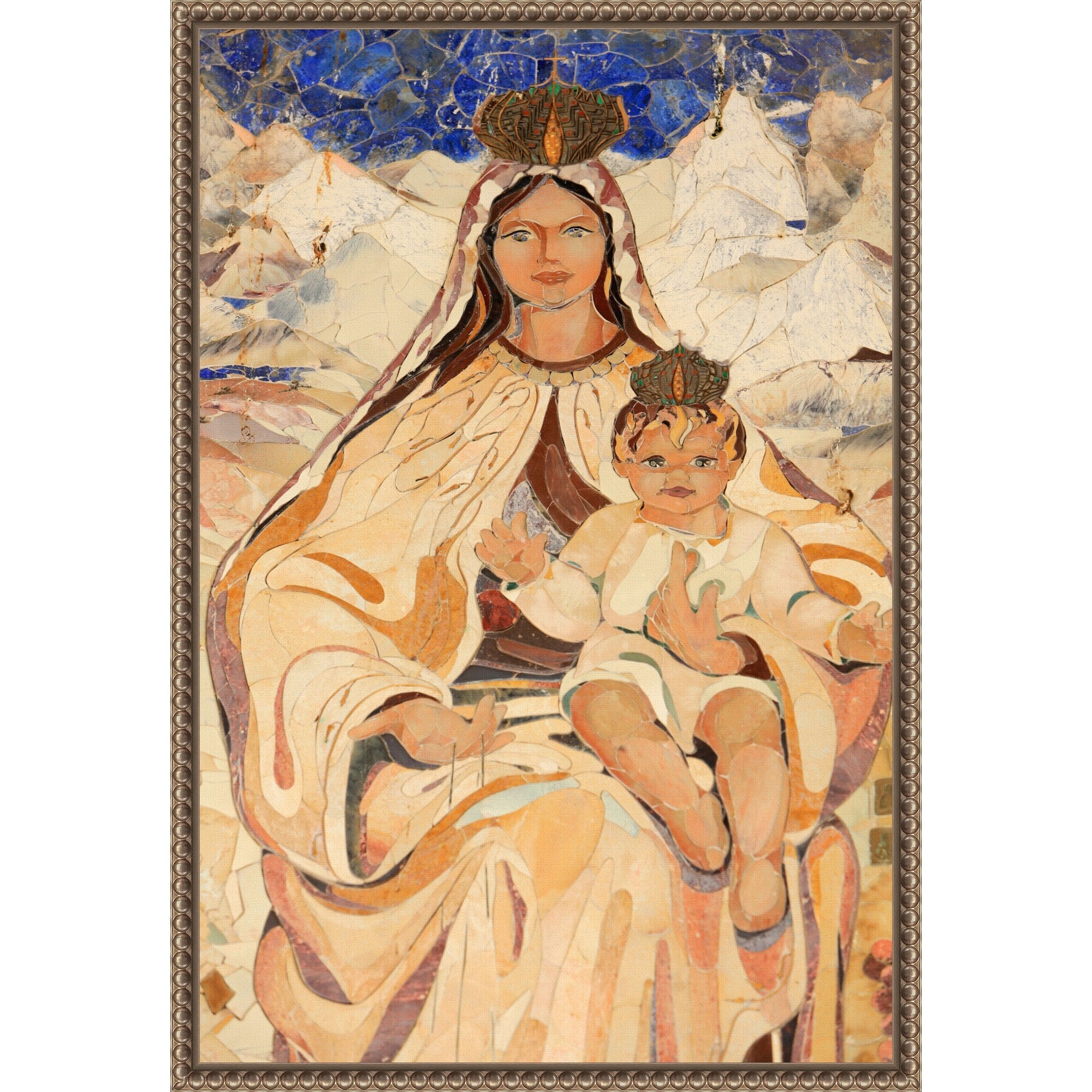 Virgin And Child By Basilica Of The Annunciation Nazareth Israel Framed Canvas Wall Art Print