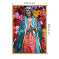 Virgin Of Guadalupe Flowers Framed Canvas Wall Art Print