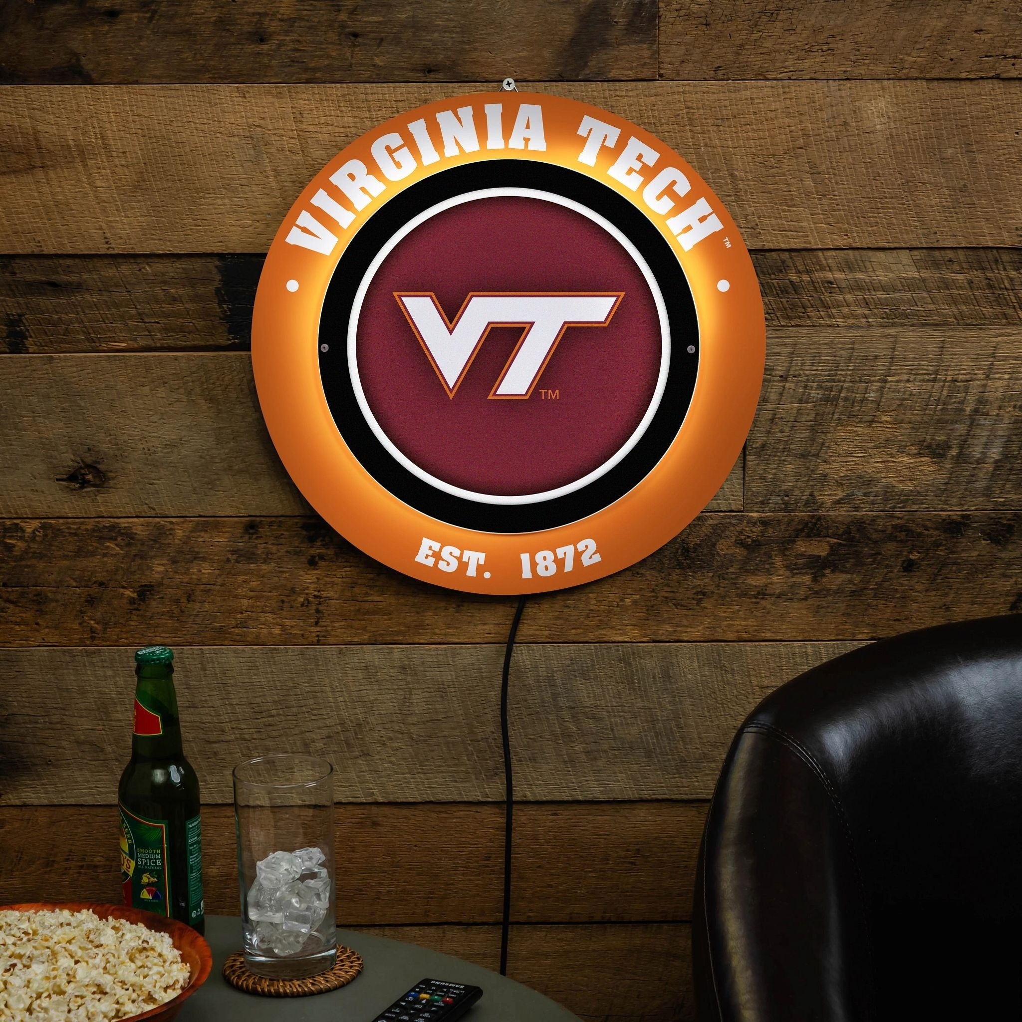 Virginia Tech Led Metal Lit Wall Sign Decor