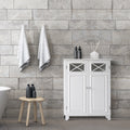 Virgo White 2 Door Floor Cabinet By Elegant Home Fashions