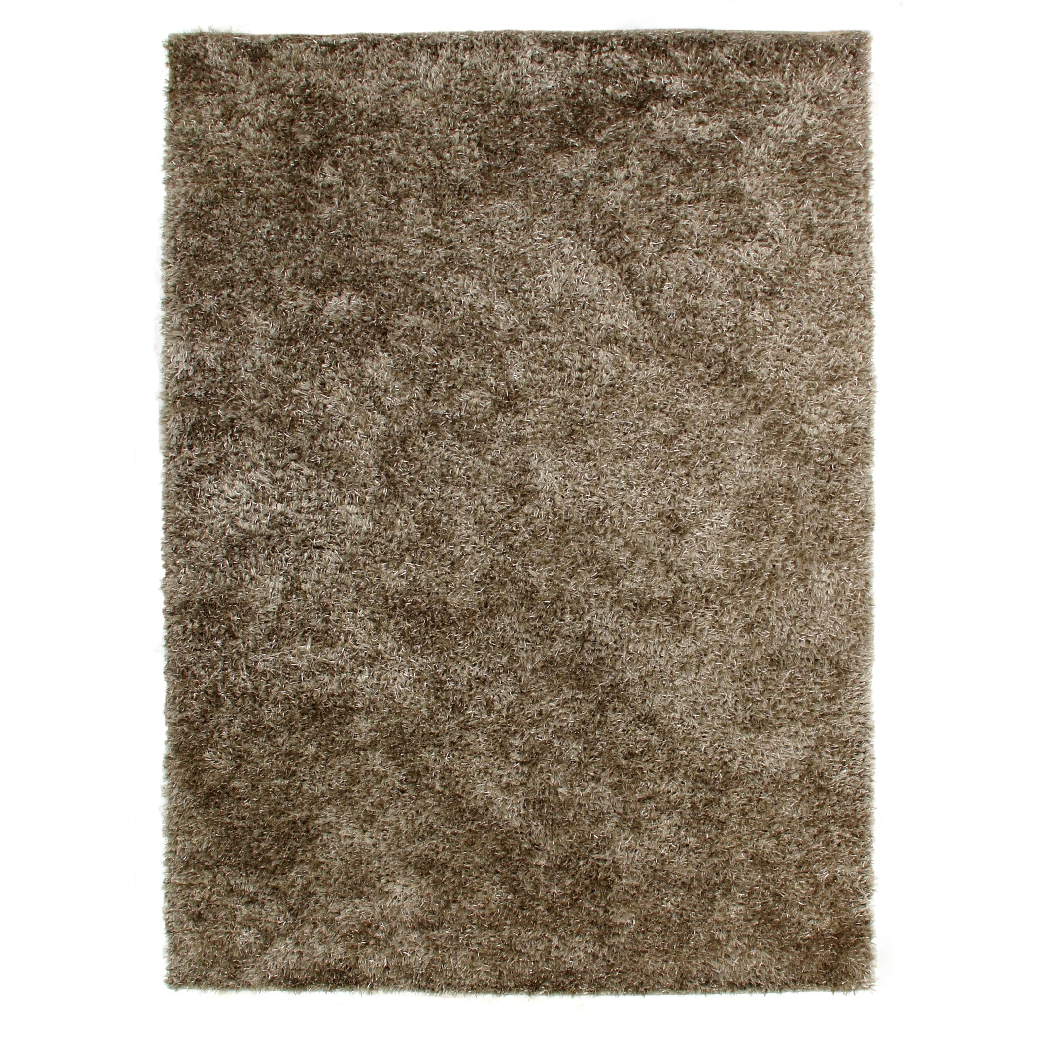 Viscose Shaggy Shag Viscose Beige Area Rug
