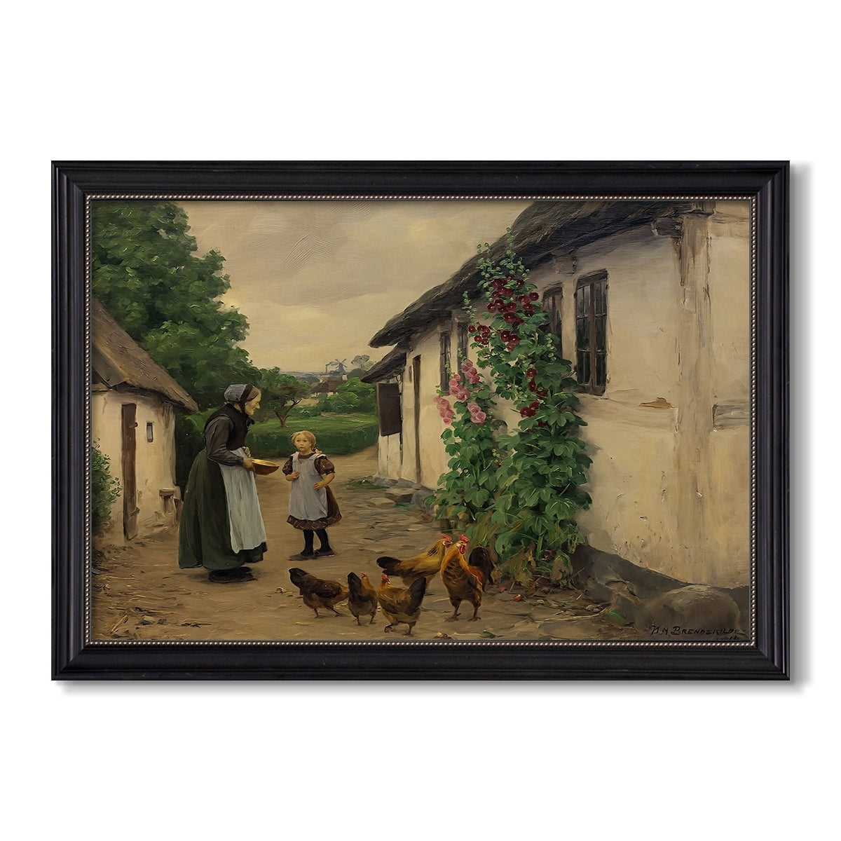 Visit To Grandmother 1914 Hans Andersen Brendekilde Custom Framed Canvas