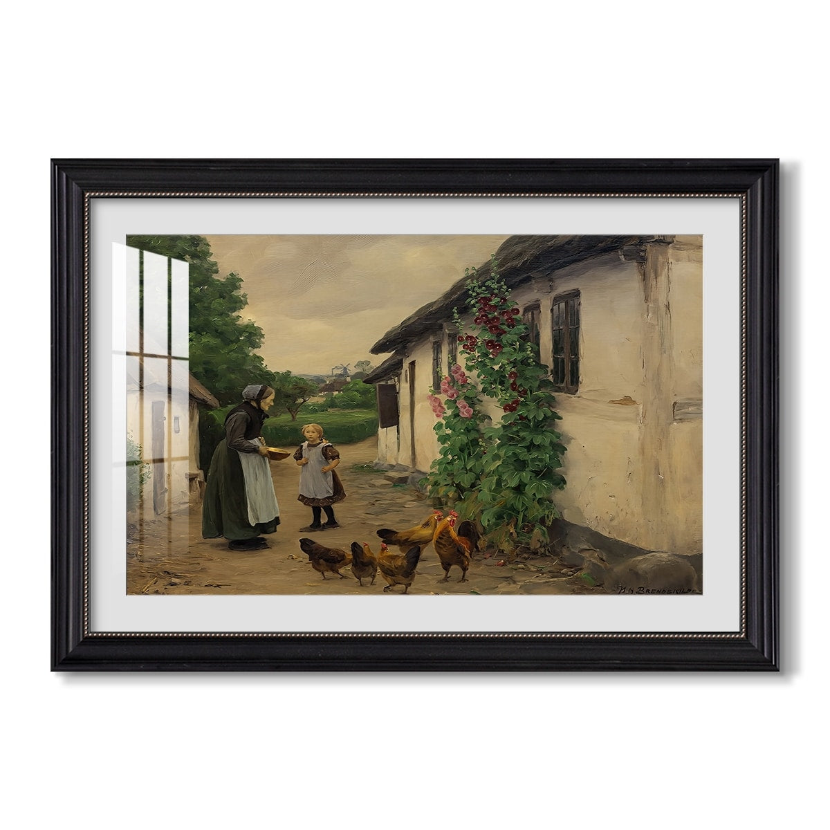 Visit To Grandmother 1914 Hans Andersen Brendekilde Custom Framed Print