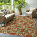 Stylehaven Floral Orange Ivory Indoor Outdoor Area Rug 86X13 86 X 13