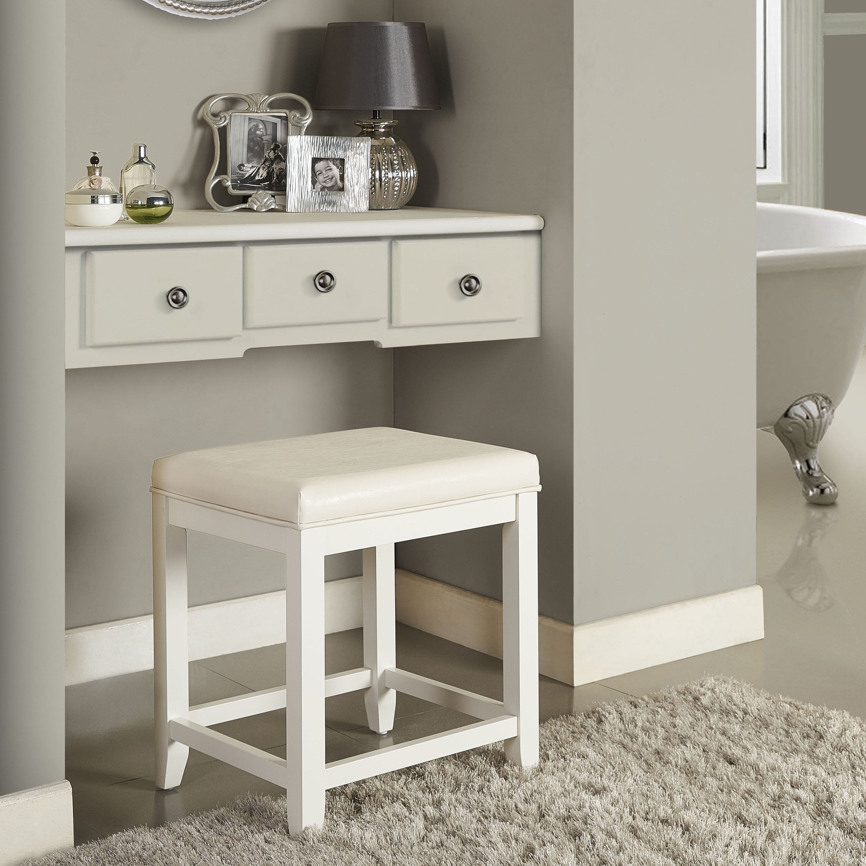 Vista Vanity Stool White