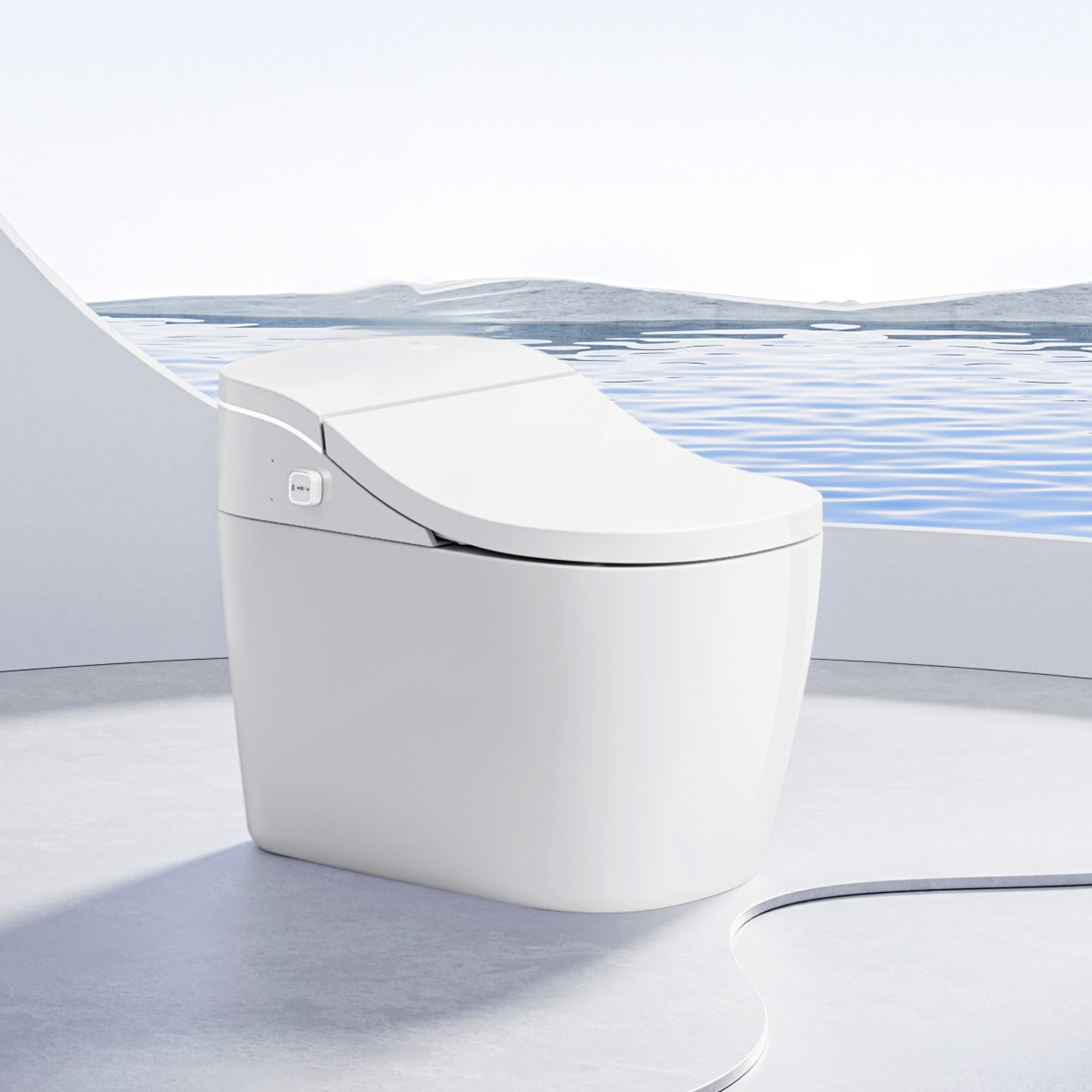 Vittuone Smart Bidet Toilet Combo With Clean Foam Shield Splash Proof Uv Sterilization Aroma Diffuser Foot Sensor Operation