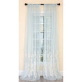 Manor Luxe Vivid Ocean Coral Embroidered Semi Sheer Single Curtain Panel