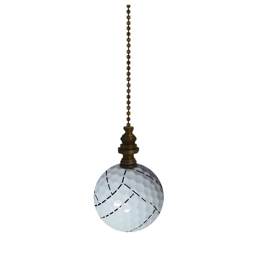 Volleyball Ceiling Fan Pull 2.25 H With 12 Antiqued Brass Chain