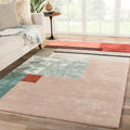 Volta Handmade Geometric Pink Red Area Rug