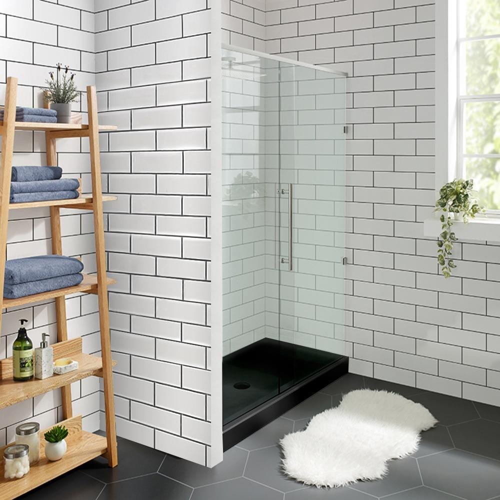 Voltaire 48 X 32 Acrylic Black Single Threshold Center Drain Shower Base