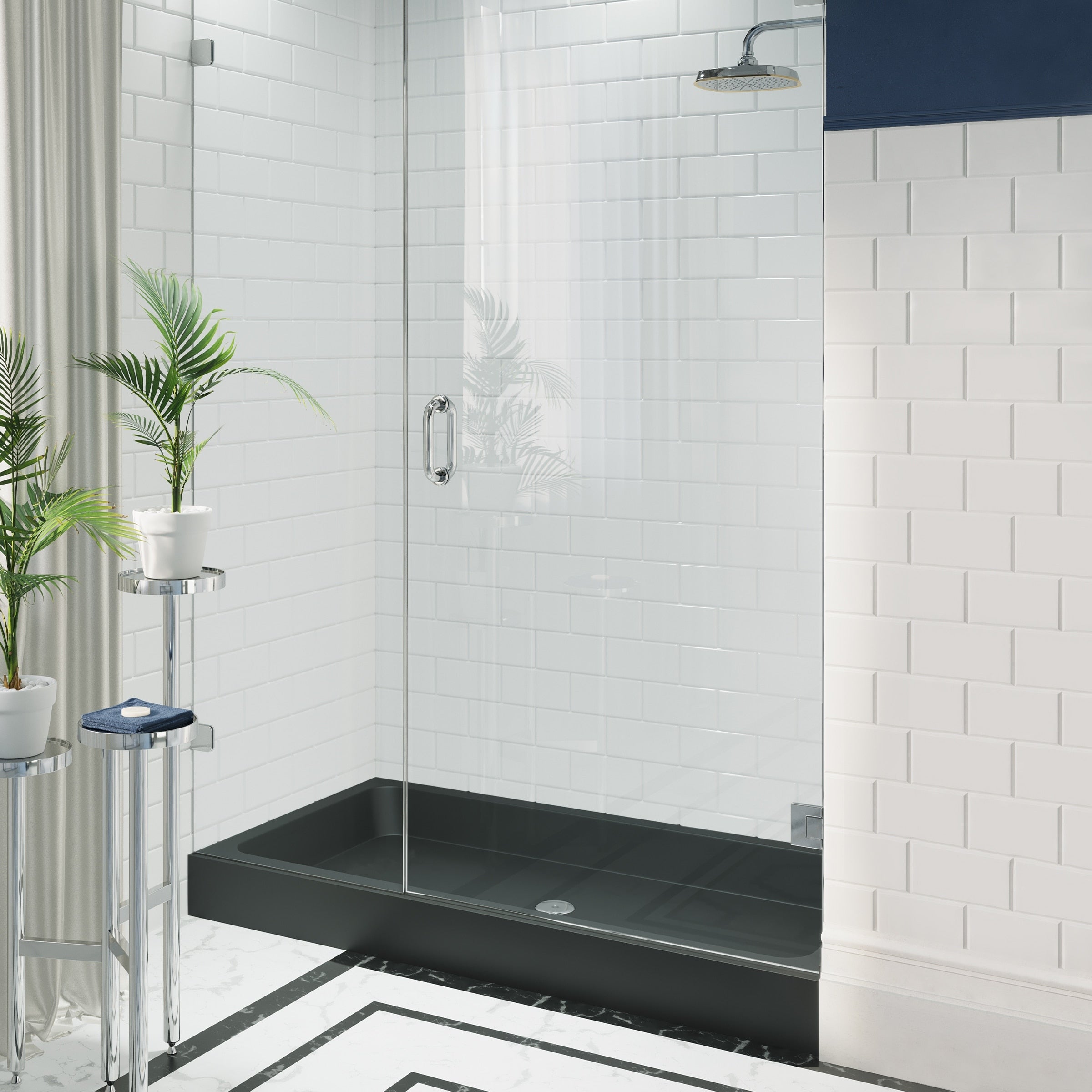 Voltaire 60 X 32 Acrylic Black Single Threshold Center Drain Shower Base