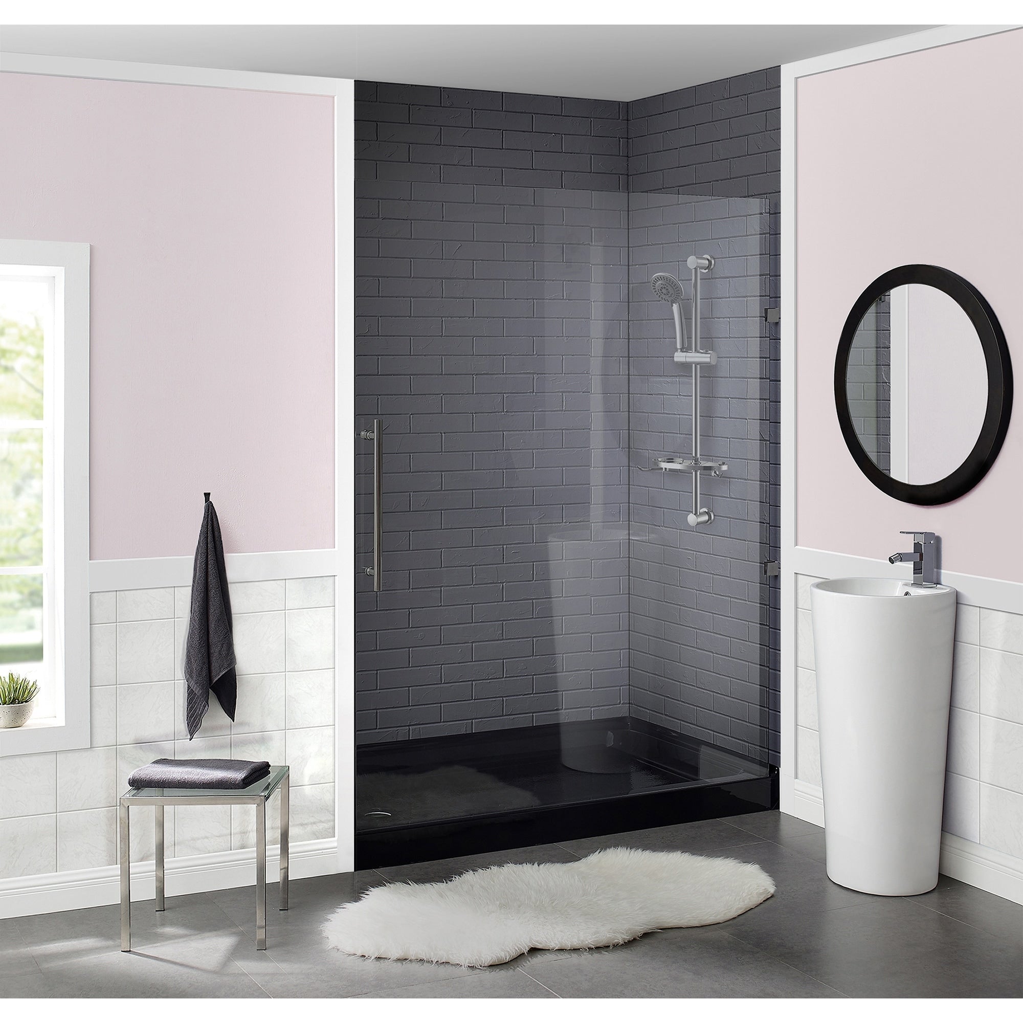 Voltaire 60 X 36 Acrylic Black Single Threshold Left Drain Shower Base