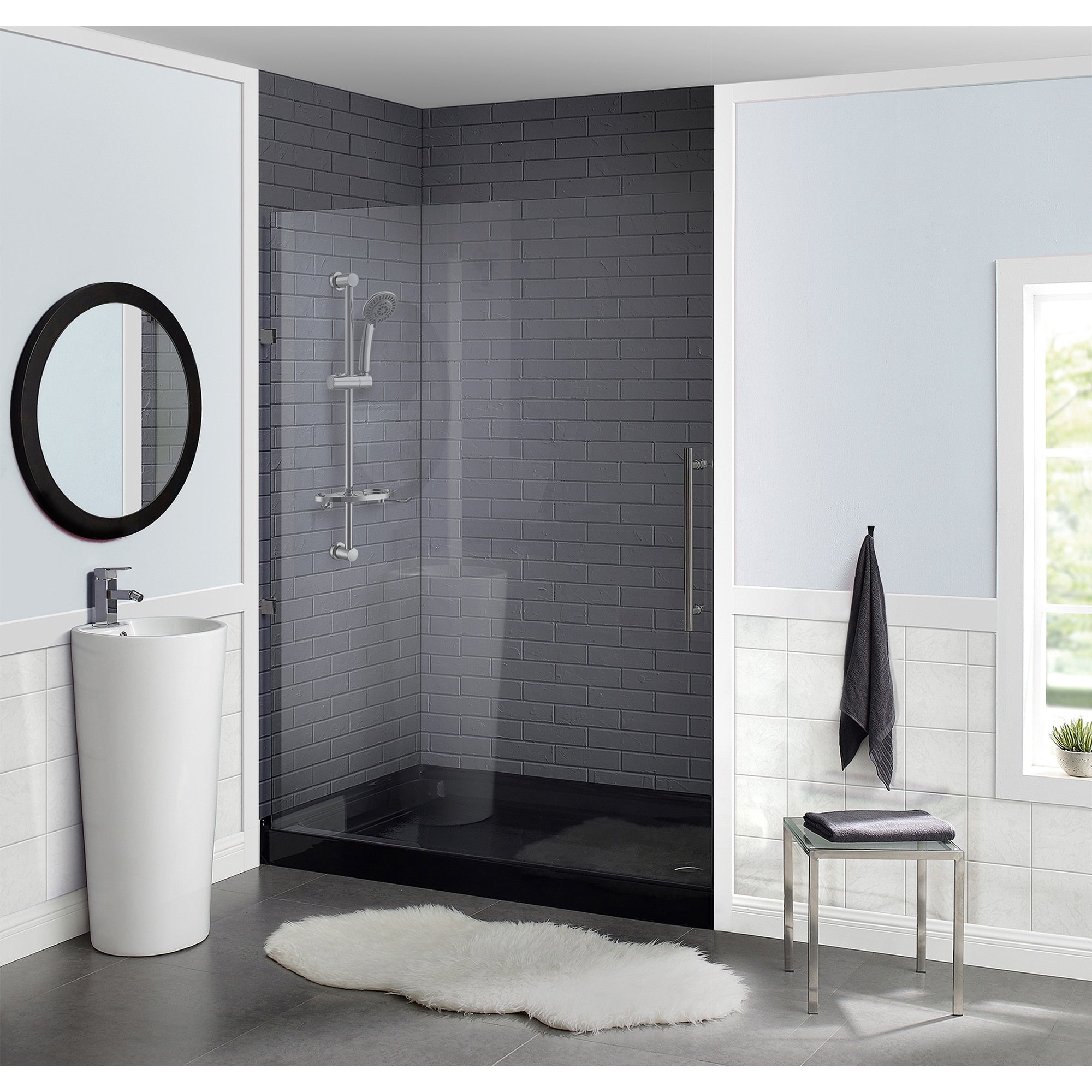 Voltaire 60 X 36 Acrylic Black Single Threshold Right Drain Shower Base