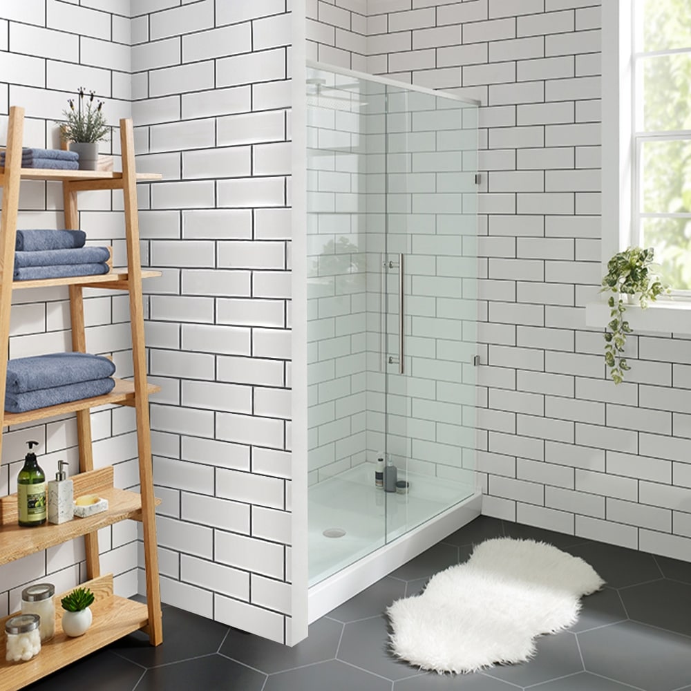 Voltaire 60 X 36 Acrylic White Single Threshold Center Drain Shower Base