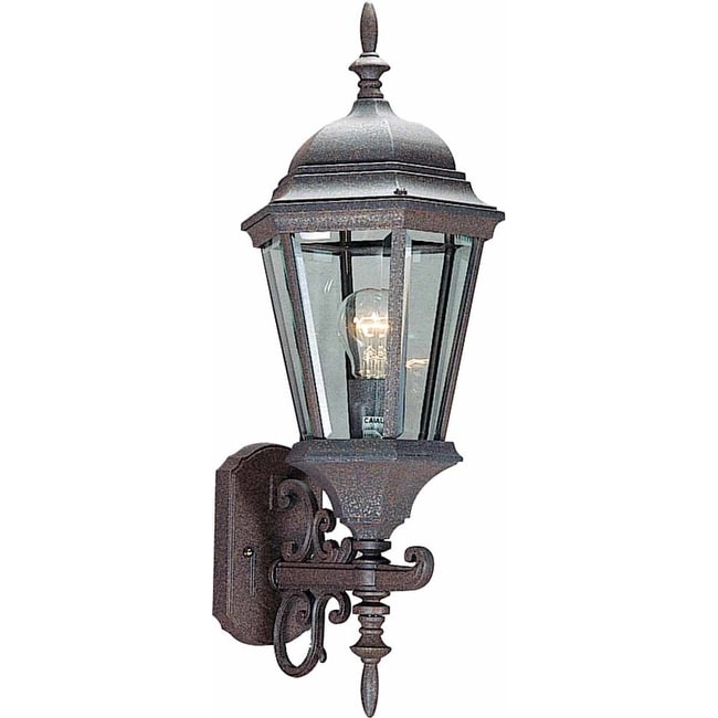 Volume Lighting V8211 1 Light 24.5 Height Outdoor Wall Sconce With Clear Beveled Glass Black N A