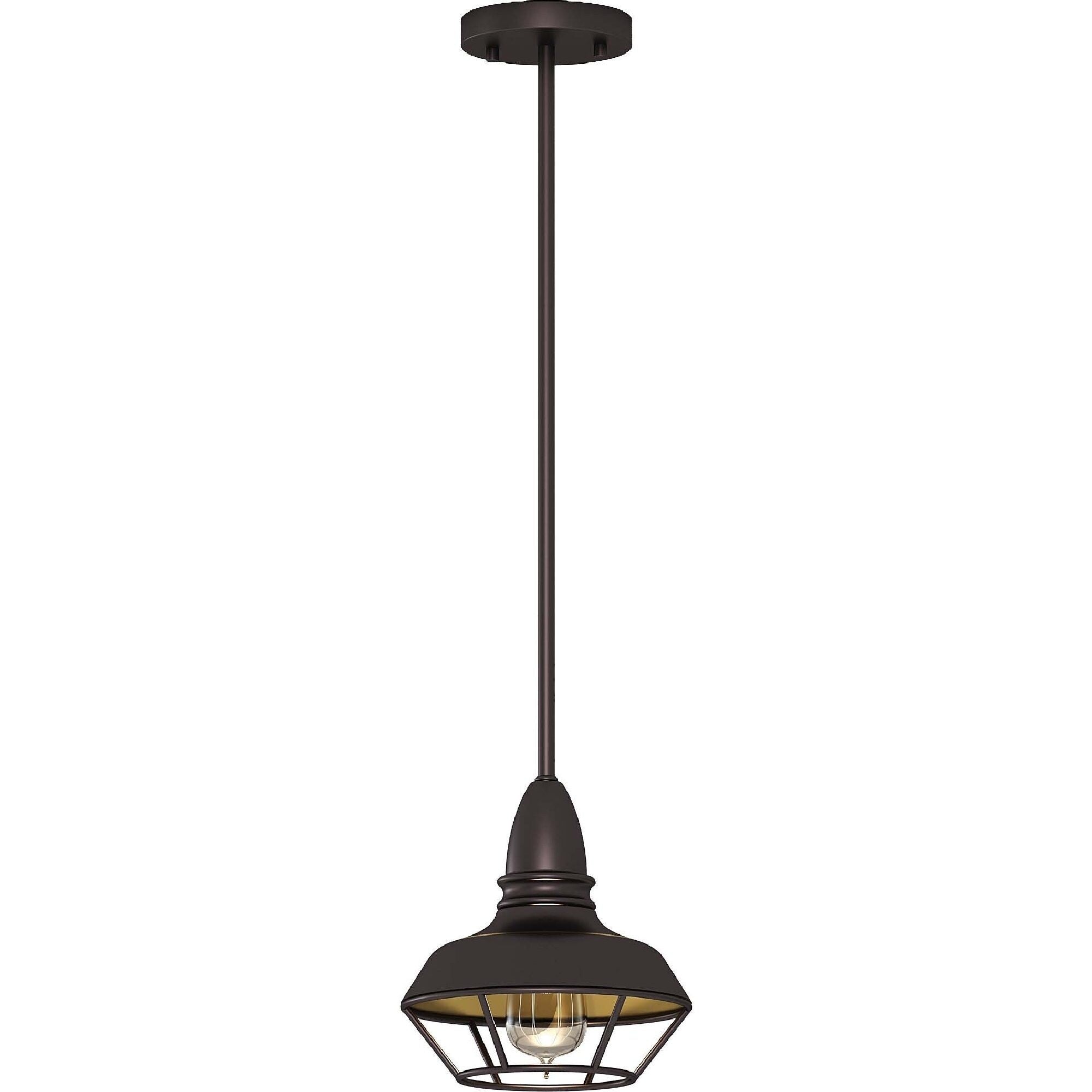 Volume Lighting 1 Light Antique Bronze Mini Downrod Pendant