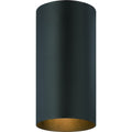 Volume Lighting 1 Light Black Outdoor Cylinder Flush Mount