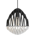 Volume Lighting 1 Light Black With White Indoor Mini Pendant