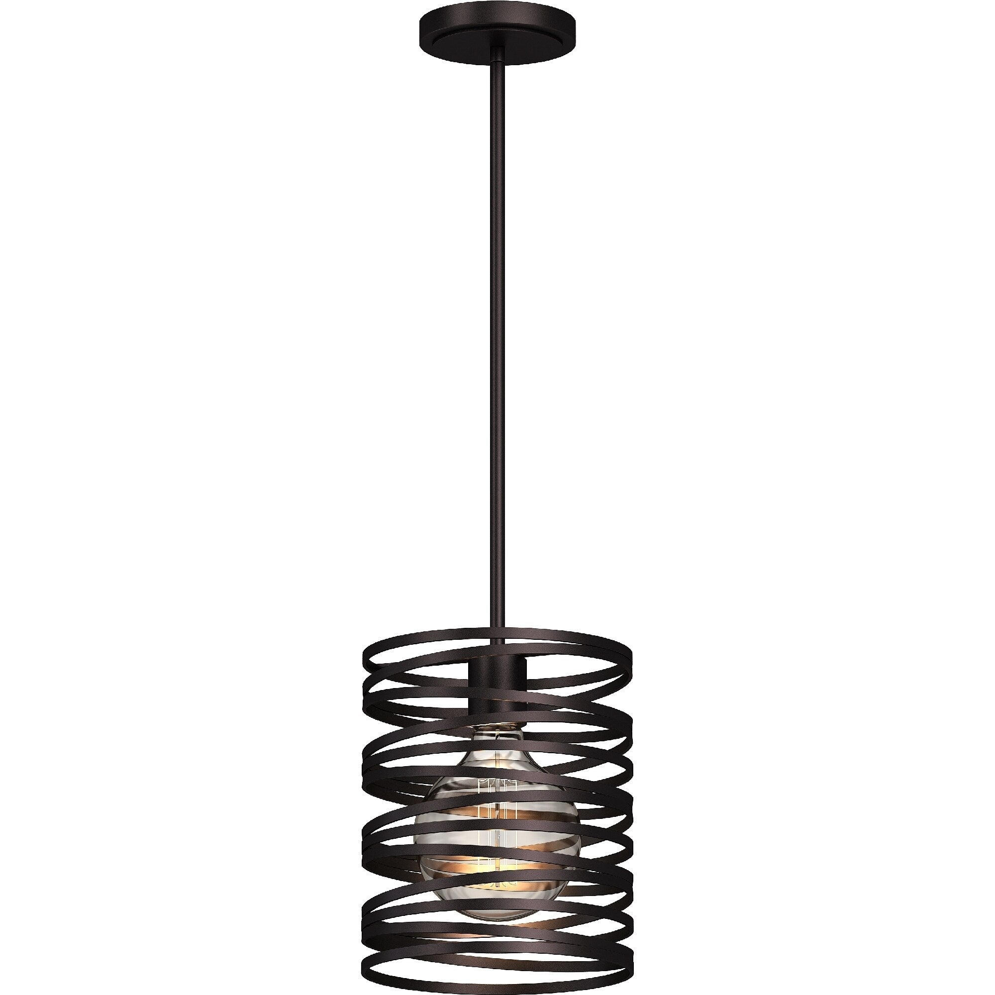 Volume Lighting 1 Light Indoor Antique Bronze Mini Cylinder Pendant