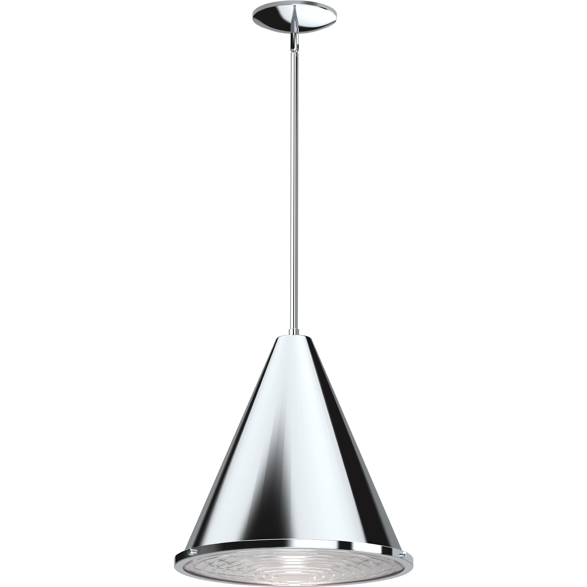 Volume Lighting 1 Light Indoor Chrome Cone Downrod Pendant