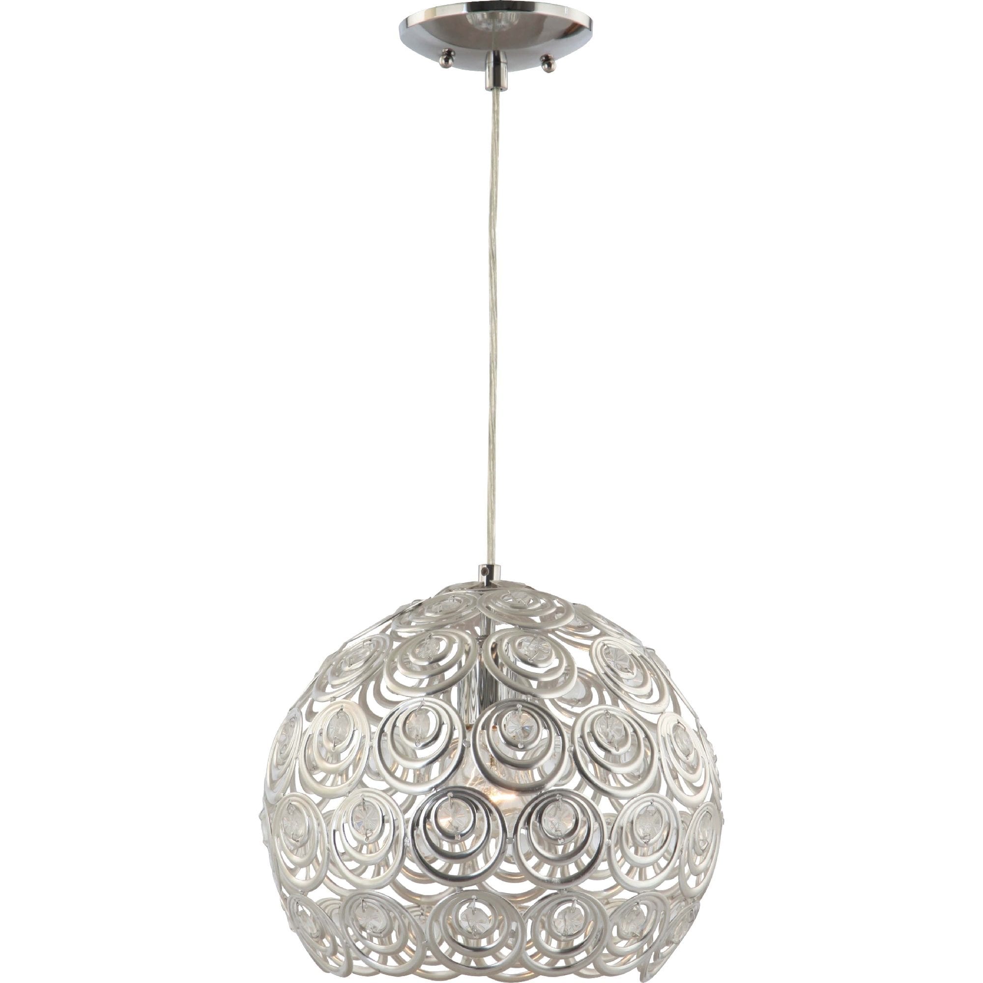 Volume Lighting 1 Light Indoor Chrome Hanging Pendant