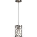 Volume Lighting 1 Light Indoor Chrome Mini Hanging Cylinder Pendant
