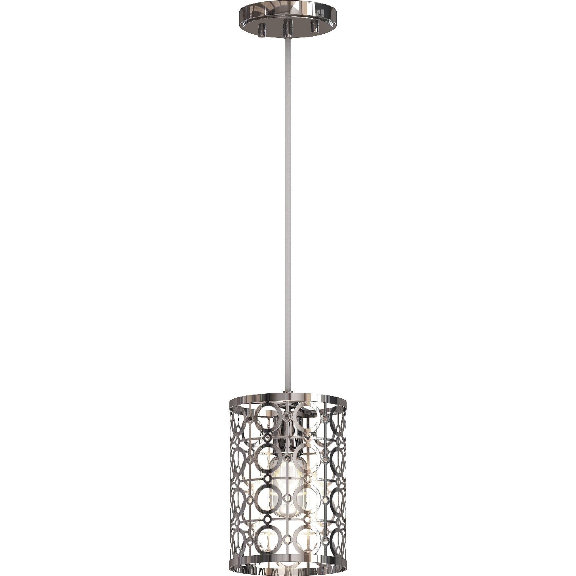 Volume Lighting 1 Light Indoor Chrome Mini Hanging Cylinder Pendant