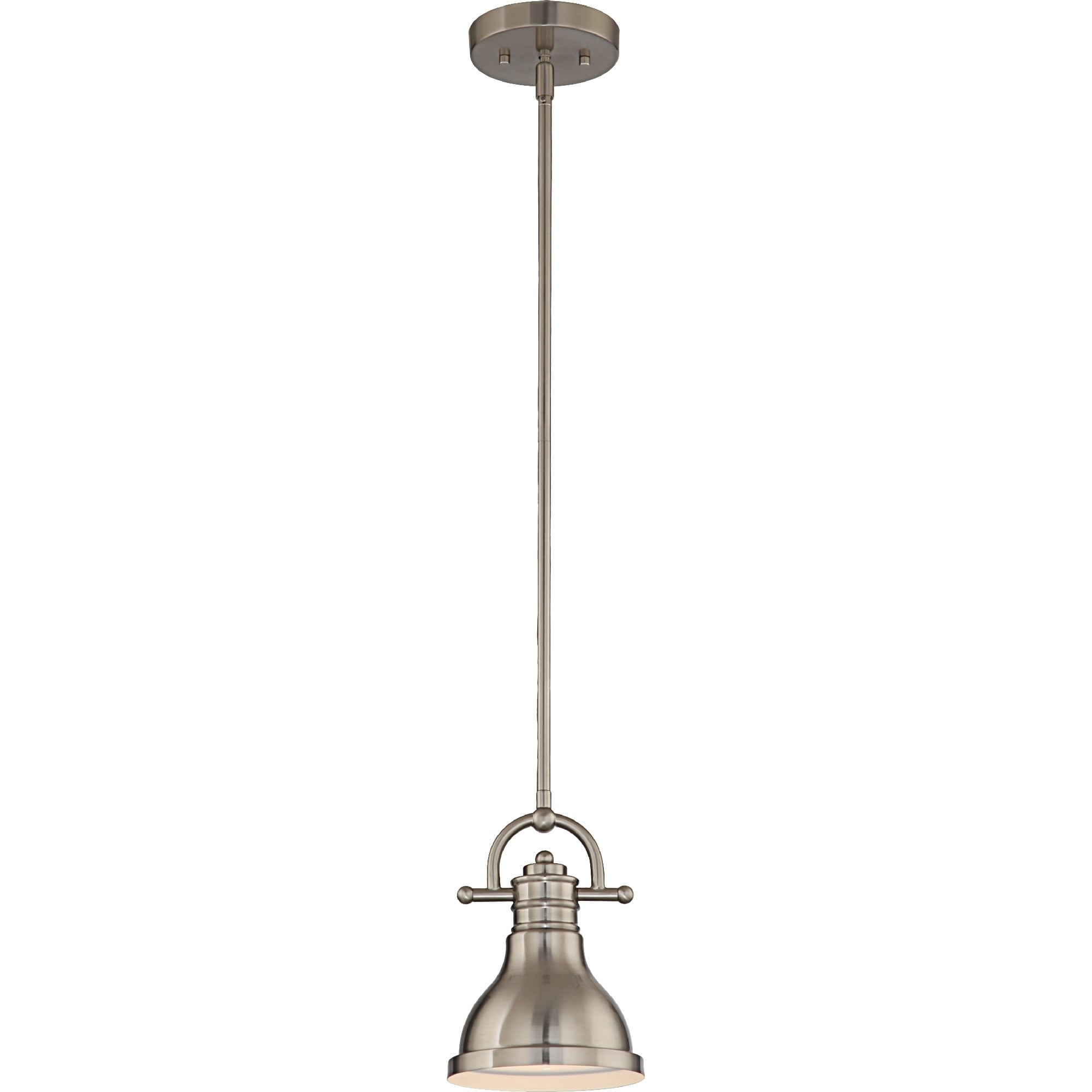 Volume Lighting 1 Light Led Brushed Nickel Mini Downrod Pendant L