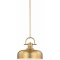 Volume Lighting 1 Light Led Restoration Brass Downrod Bowl Pendant