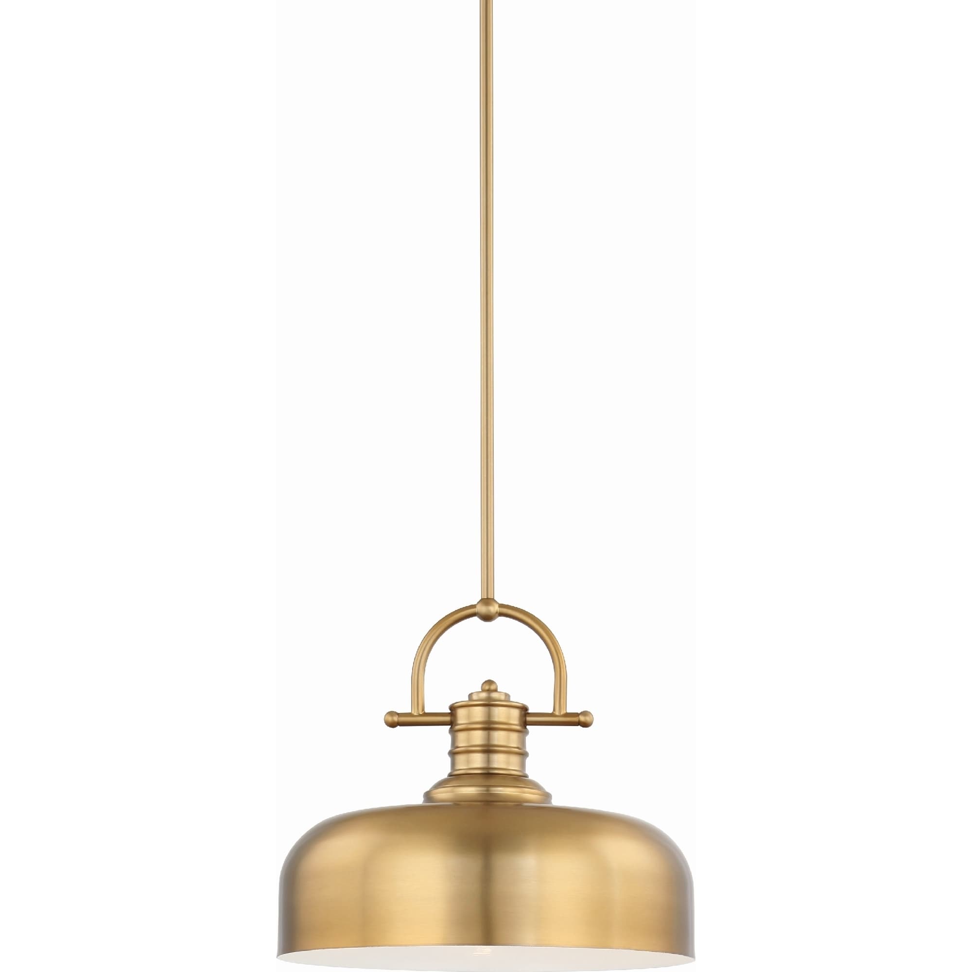Volume Lighting 1 Light Led Restoration Brass Downrod Bowl Pendant
