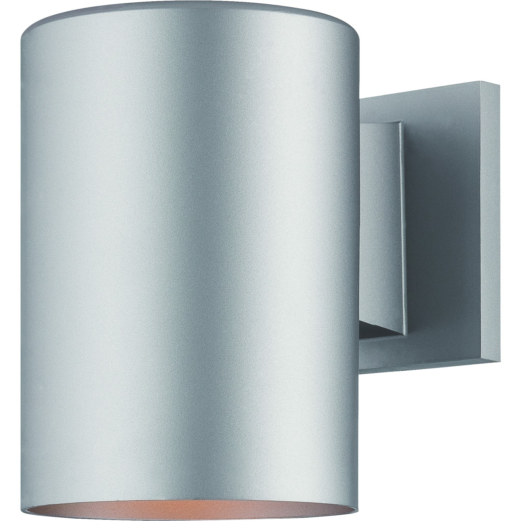 Volume Lighting 1 Light Silver Gray Outdoor Cylinder Wall Mount