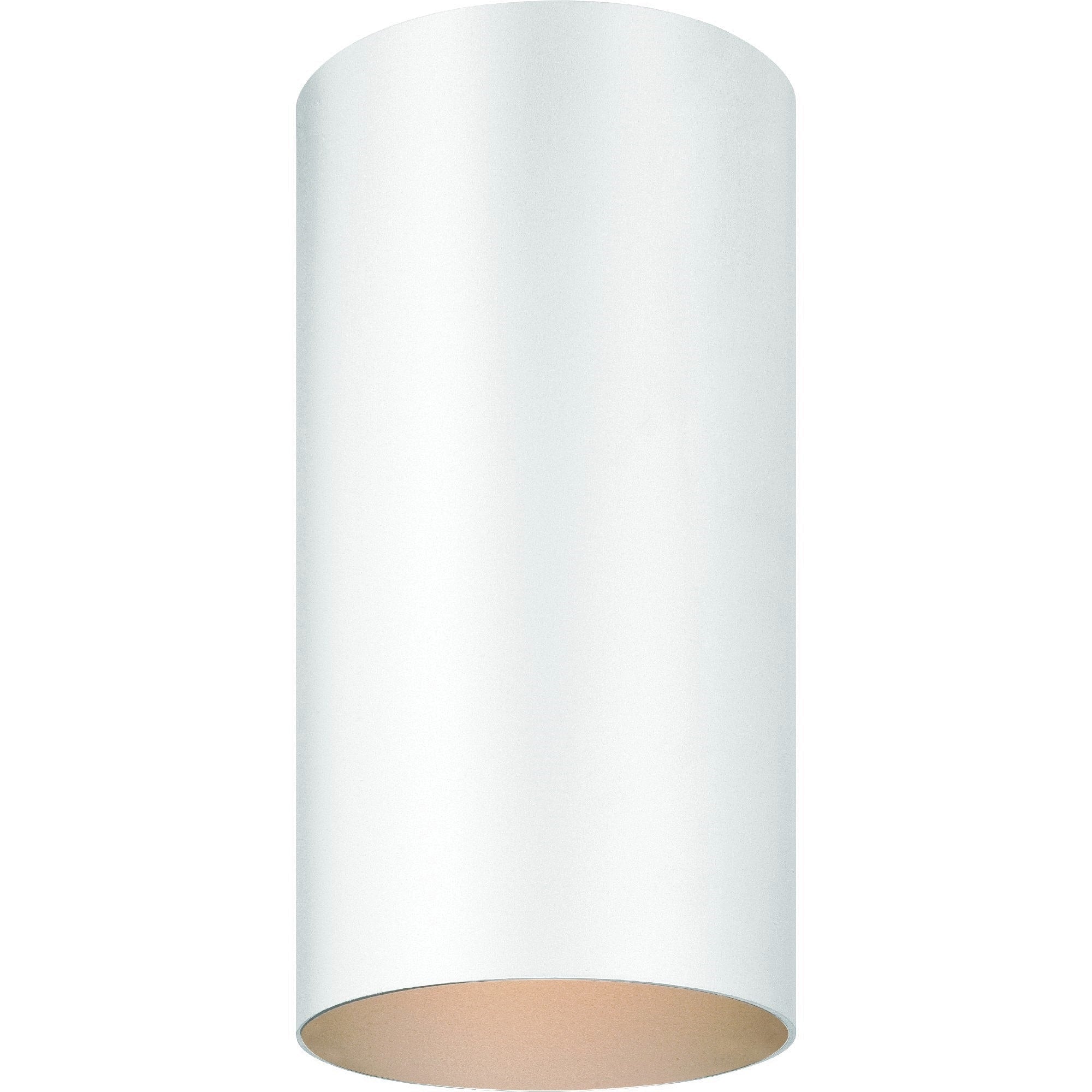 Volume Lighting 1 Light White Outdoor Cylinder Flush Mount