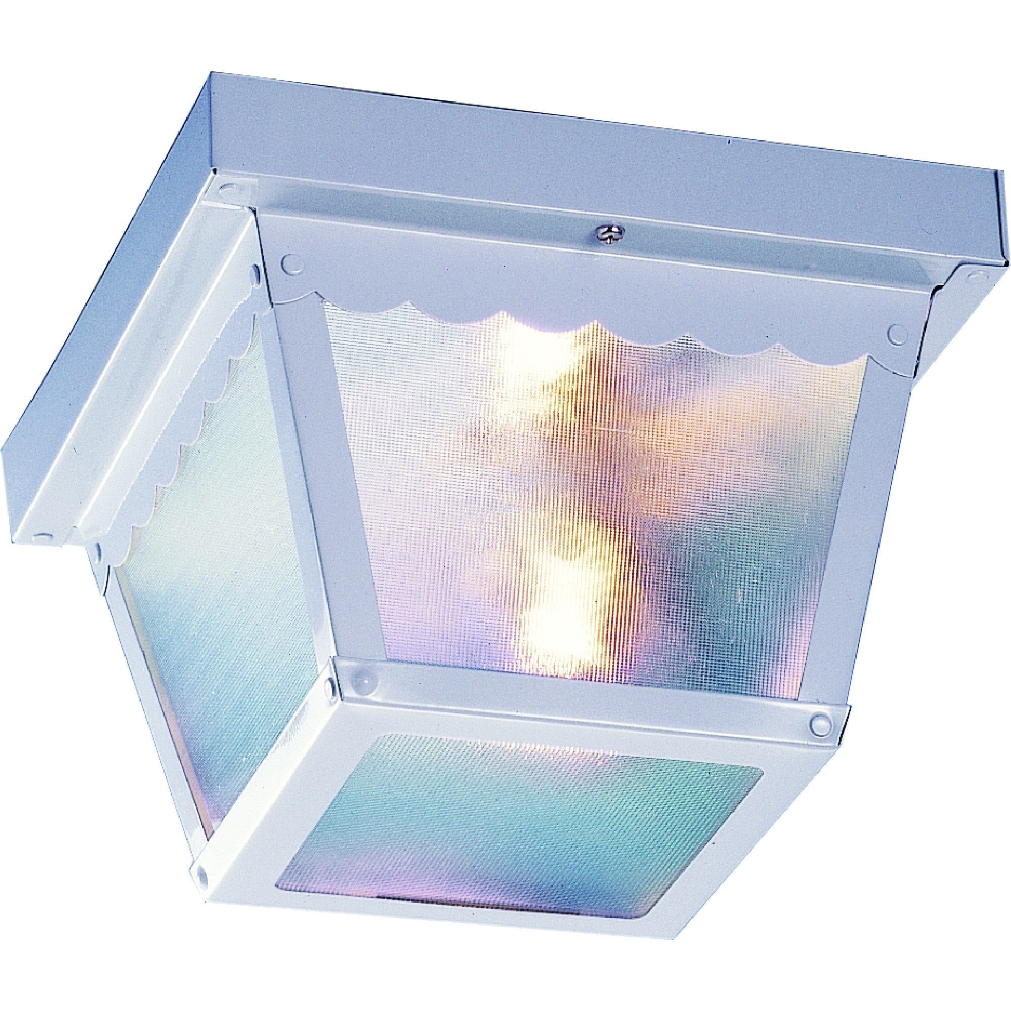 Volume Lighting 2 Light Outdoor White Flush Mount