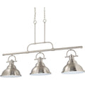 Volume Lighting 3 Light Indoor Brushed Nickel Linear Hanging Pendant