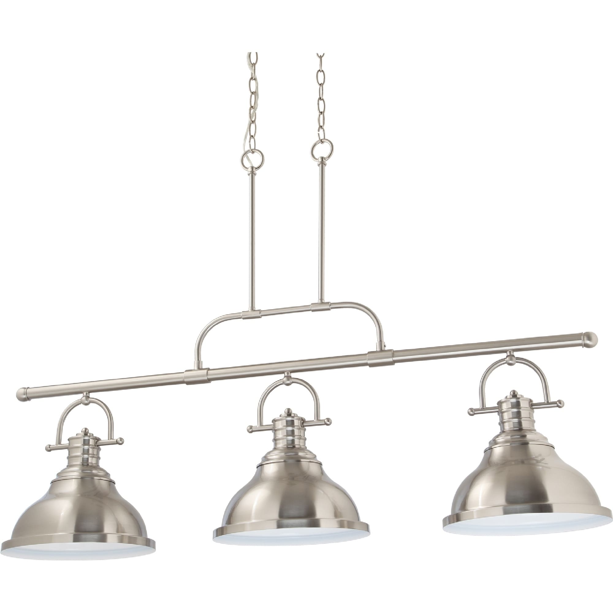 Volume Lighting 3 Light Indoor Brushed Nickel Linear Hanging Pendant