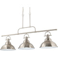Volume Lighting 3 Light Led Brushed Nickel Linear Hanging Pendant